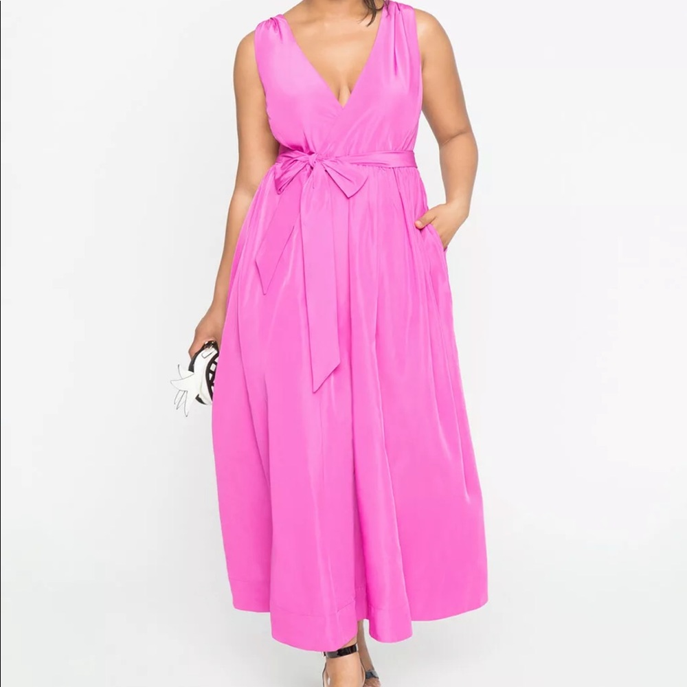 NEW Eloquii Women's Long Pink Dress